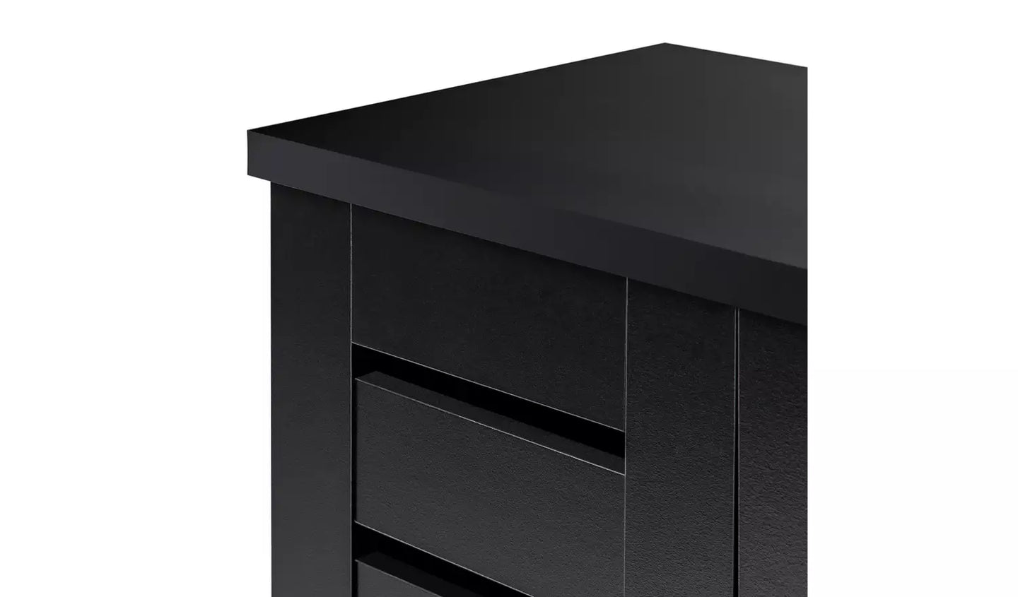 Assembled Slatted Shoe Cabinet - Black